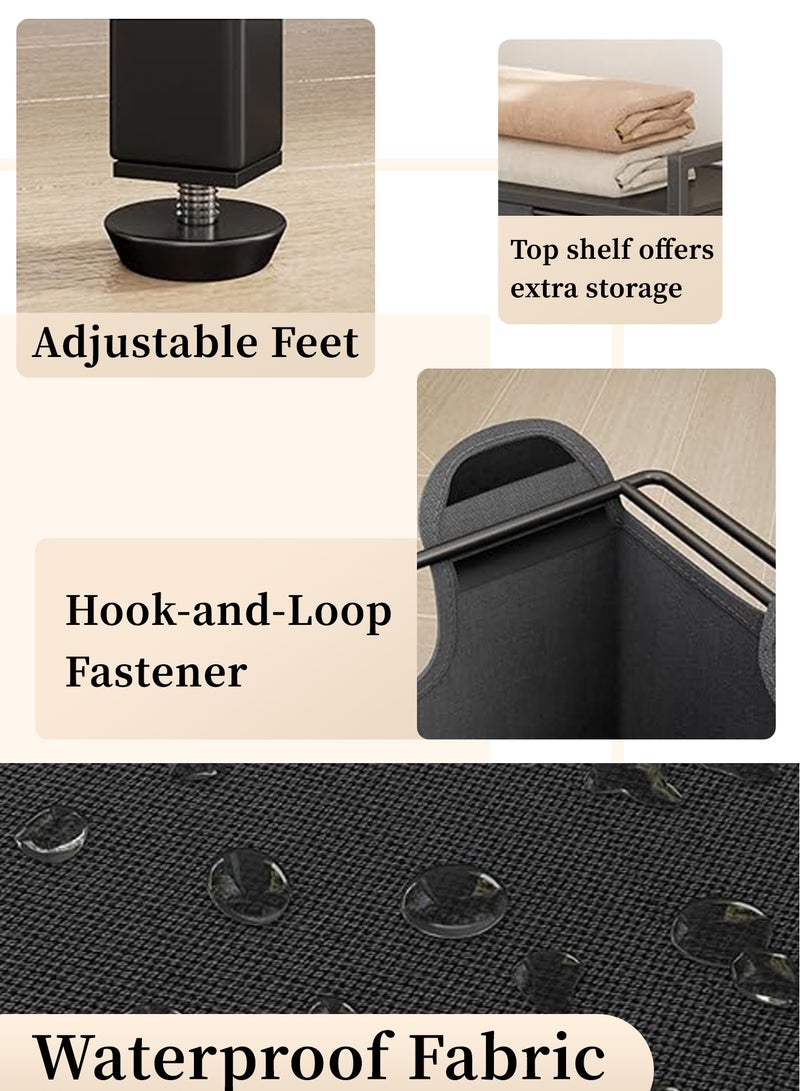 HomKawt Large Laundry Baskets Hamper, Portable Foldable Laundry Storage Basket with Removable Oxford Fabric Bag, Laundry Baskets for Bathroom, Bedroom & Laundry Room - Image 5