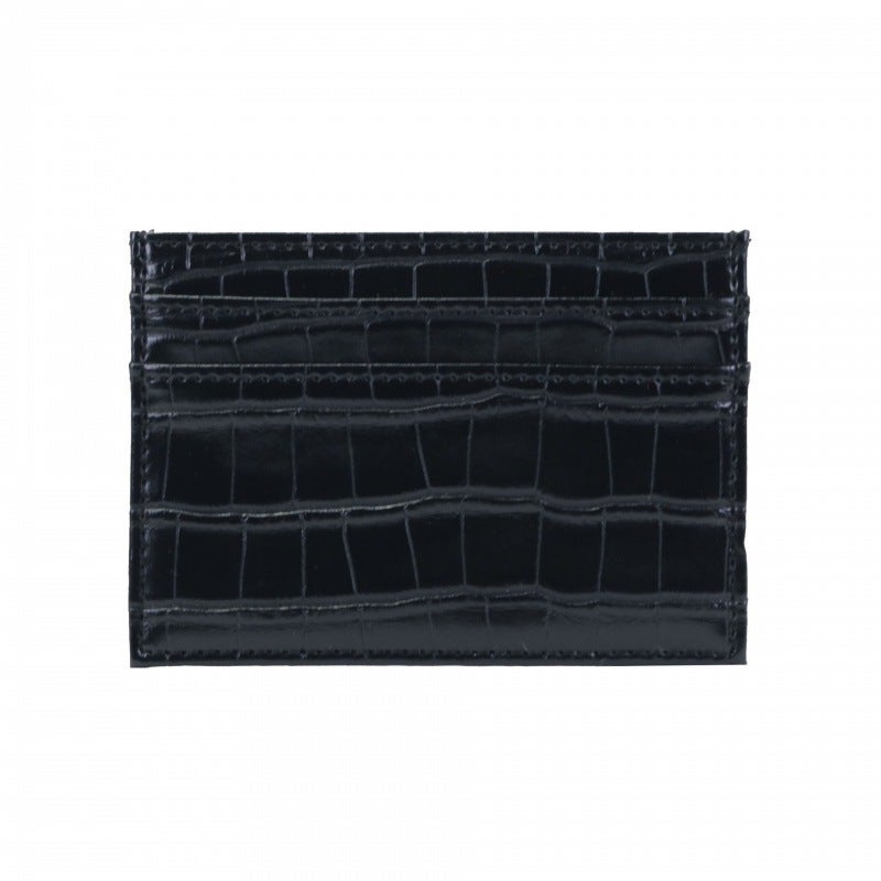 New Spot PU Card Holder Coin PUrse Large Capacity Card Holder Womens High-end Portable Bank Credit Card Holder Black crocodile pattern 