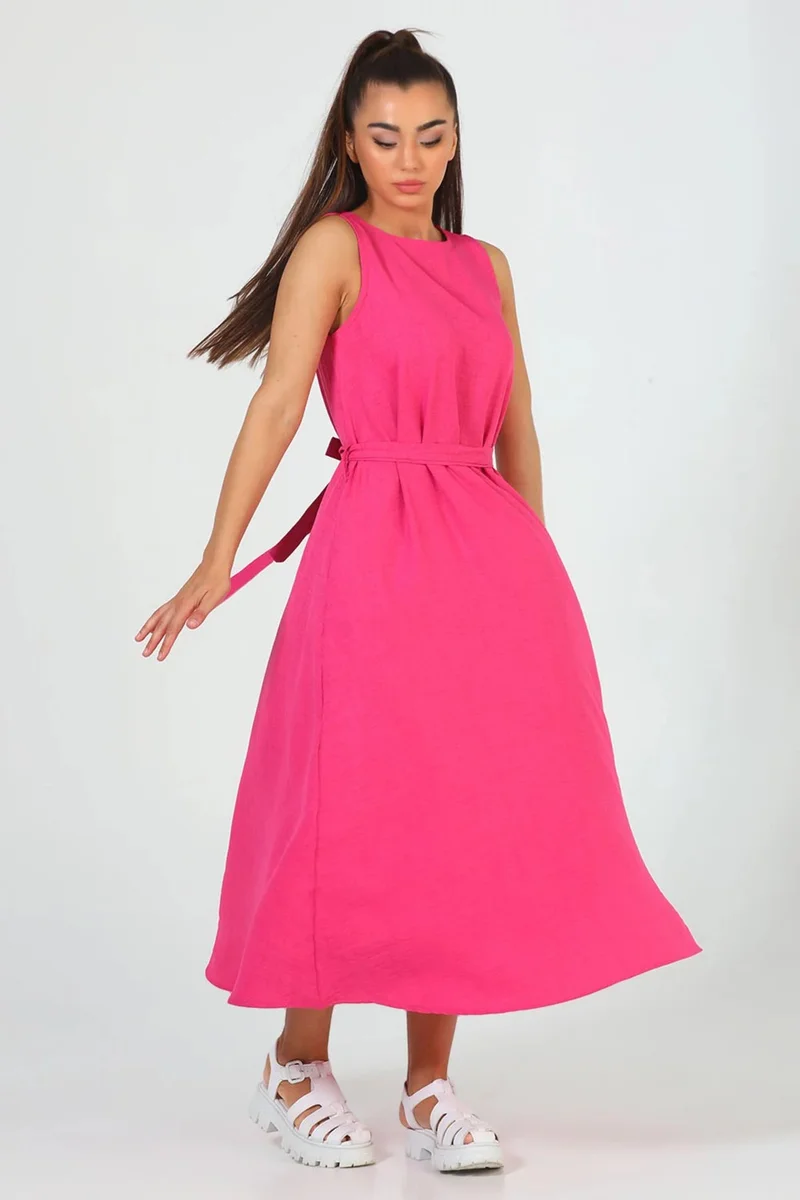 Gülseli Belted Midi Dress