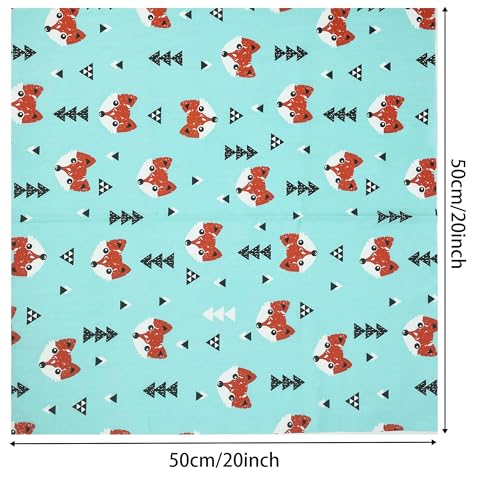 aufodara 5pcs Cotton Craft Fabric Bundles Patterns Textile Patchwork Tissue, Quilting Fabric, 19.7"x19.7" Pre-Cut Fabric Squares for DIY Crafts Sewing Quilting Scrapbooking (#-55-C) - Image 5
