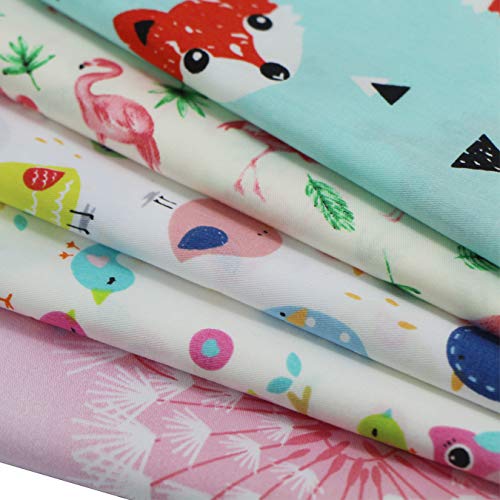 aufodara 5pcs Cotton Craft Fabric Bundles Patterns Textile Patchwork Tissue, Quilting Fabric, 19.7"x19.7" Pre-Cut Fabric Squares for DIY Crafts Sewing Quilting Scrapbooking (#-55-C) - Image 2