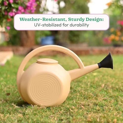 Ugaoo 5 Litre Large Plant Watering Can for Garden-Beige - Image 3