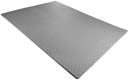 BalanceFrom Puzzle Exercise Mat 3/4" Thick, EVA Interlocking Foam Floor Tiles for Home Gym, Mat for Home Workout Equipment, Floor Padding for Kids, Gray, 24 in x 24 in x 3/4 in, 24 Sq Ft - 6 Tiles - Image 2