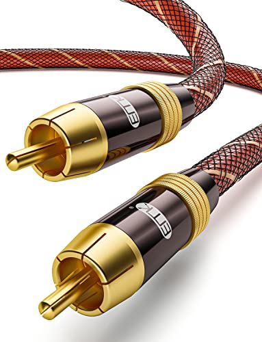 EMK Digital Coaxial Audio Cable - Subwoofer Cable RCA to RCA - Dual Shielded - Gold-Plated - Orange (3Ft/1Meters) - Image 1
