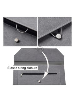 Generic PU Leather A4 Document Holder Portfolio Case, 2-Pocket File Organizer with Elastic String and 3/4 Inch Expansion, Ideal for Office Stationery and Filing Needs.  - Image 2