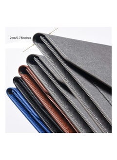 Generic PU Leather A4 Document Holder Portfolio Case, 2-Pocket File Organizer with Elastic String and 3/4 Inch Expansion, Ideal for Office Stationery and Filing Needs.  - Image 3