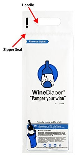 JetBag Wine Diaper - Reusable, Protective and Absorbent Wine Bottle Bags for Travel (3 pack) Made in the USA - Image 4
