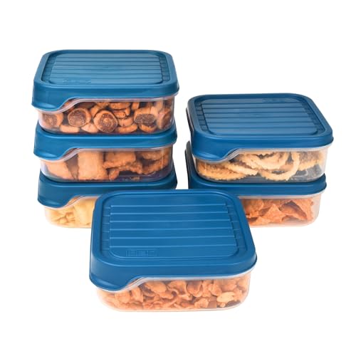 FLAIR Storewell Square Food Storage Containers Set of 6 (550 ML)- Blue, Air Tight Containers for Kitchen Storage Ideal kitchen box for Rice, Atta and Grains, BPA-Free, Food Grade - Image 1