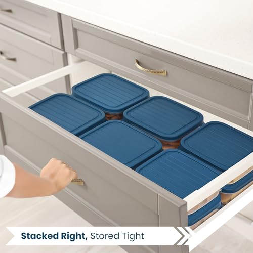FLAIR Storewell Square Food Storage Containers Set of 6 (550 ML)- Blue, Air Tight Containers for Kitchen Storage Ideal kitchen box for Rice, Atta and Grains, BPA-Free, Food Grade - Image 5