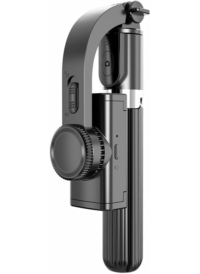 L08 Single Axis Handheld Gimbal Stabilizer Video Recording Live Tool with Wireless Shutter Tripod for Smartphone Action Camera, Black - Image 1