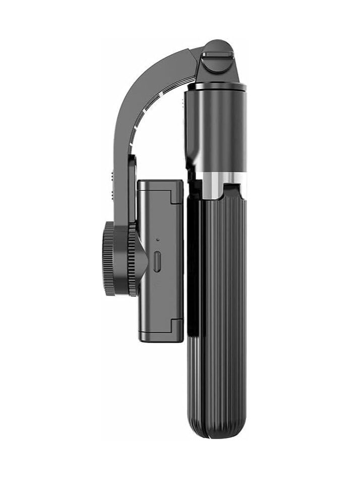 L08 Single Axis Handheld Gimbal Stabilizer Video Recording Live Tool with Wireless Shutter Tripod for Smartphone Action Camera, Black - Image 2