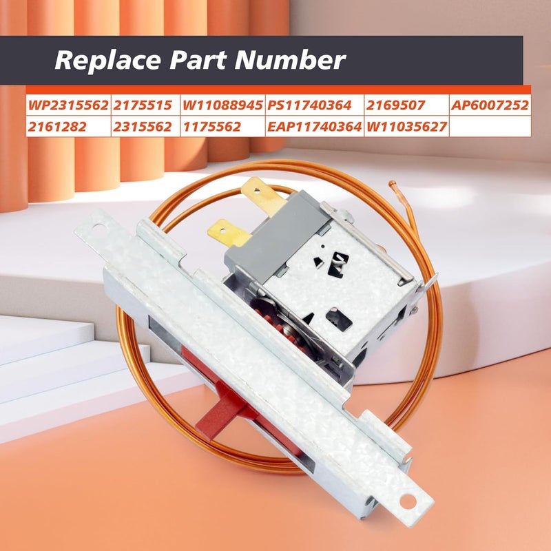 Mhrxusd WP2315562 2315562 Refrigerator Thermostat Replacement for Whirlp for Amana for Kenmore for Maytag for Kitchen Aid Parts Temperature Control Replace W11035627 2161282 2169507 2175515 - Image 3