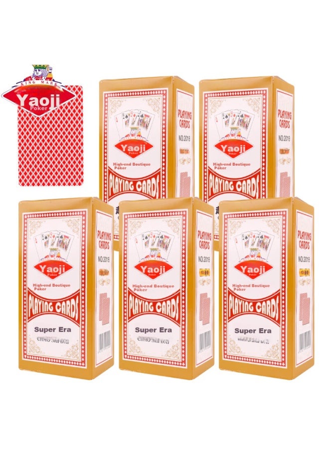 Yaoji Playing Cards, Durable And Sy Cards For Texas Hold'em, Guandan, And Doudizhu, Yaoji Playing Cards 2018 Red, 50 Decks - Image 1