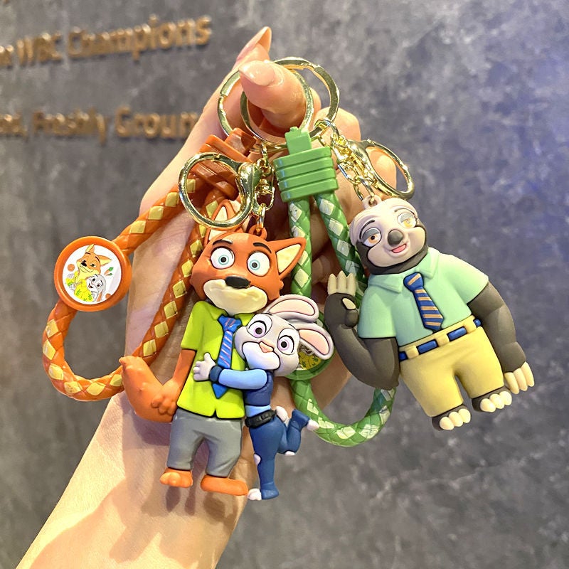 Crazy Animal City Keychain Cartoon Judy Doll Backpack Pendant Car Key Chain Ornament Small Gift - Image 2