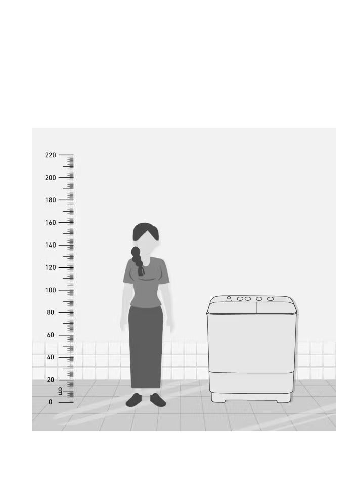 TORNADO Washing Machine Half Auto 12 Kg Pump Black TMH-HS12CP(WK) - Image 2