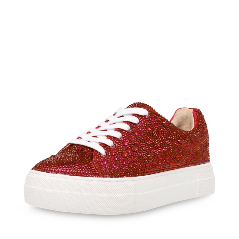 Betsey Johnson Womens Sidny Sneaker Red 8