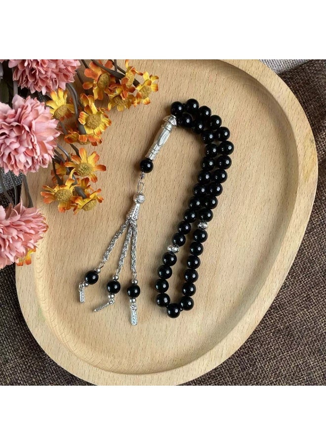 NIBEMINENT 33 Muslim Prayer Beads Black/8mm 