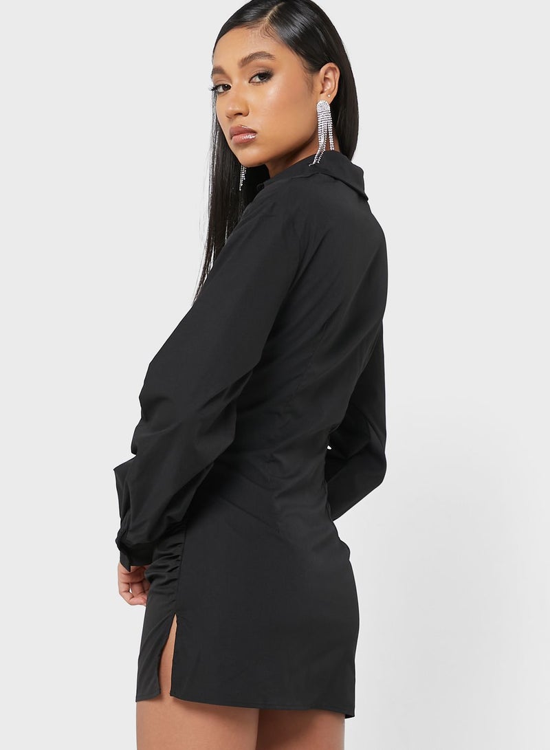 مس باب فستان مزموم بازرار - Image 2