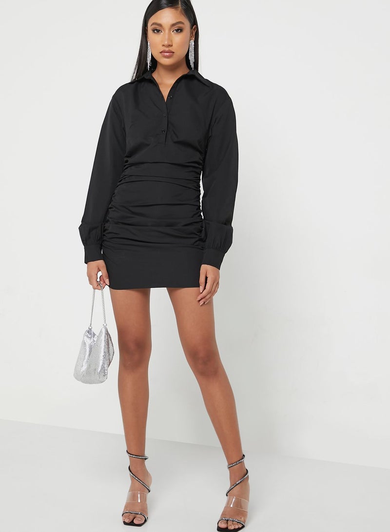 مس باب فستان مزموم بازرار - Image 4