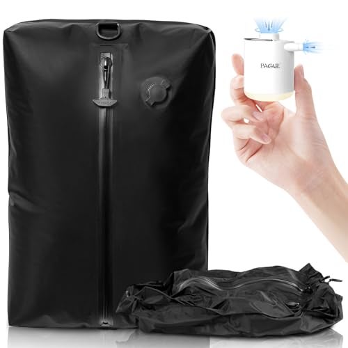 BAGAIL TPU Vacuum Bag for Travel, Reusable Compression Bag with IPX8 Waterproof Zipper, Save Space for Suitcase, Backpack and Carry on (Black, ExtraLarge, With Pump) - Image 1