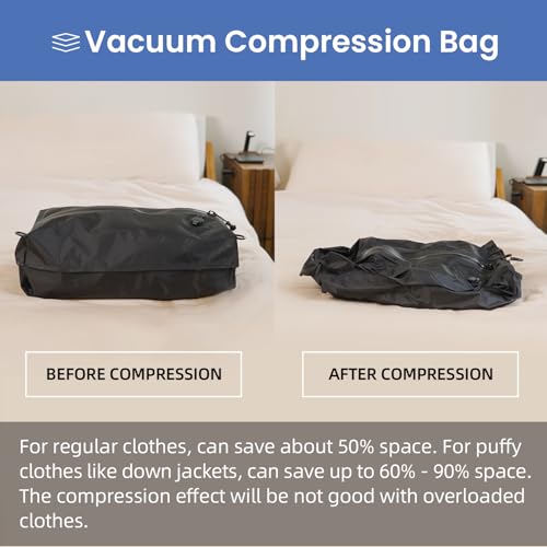 BAGAIL TPU Vacuum Bag for Travel, Reusable Compression Bag with IPX8 Waterproof Zipper, Save Space for Suitcase, Backpack and Carry on (Black, ExtraLarge, With Pump) - Image 4