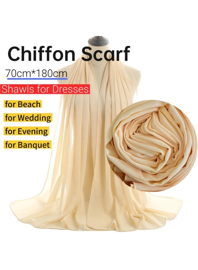 SUNSAR Women's chiffon bandana shawl and evening dress scarf wrap summer lightweight sun protection scarf shawl soft and elegant silk cashmere wedding bridal scarf - Image 2