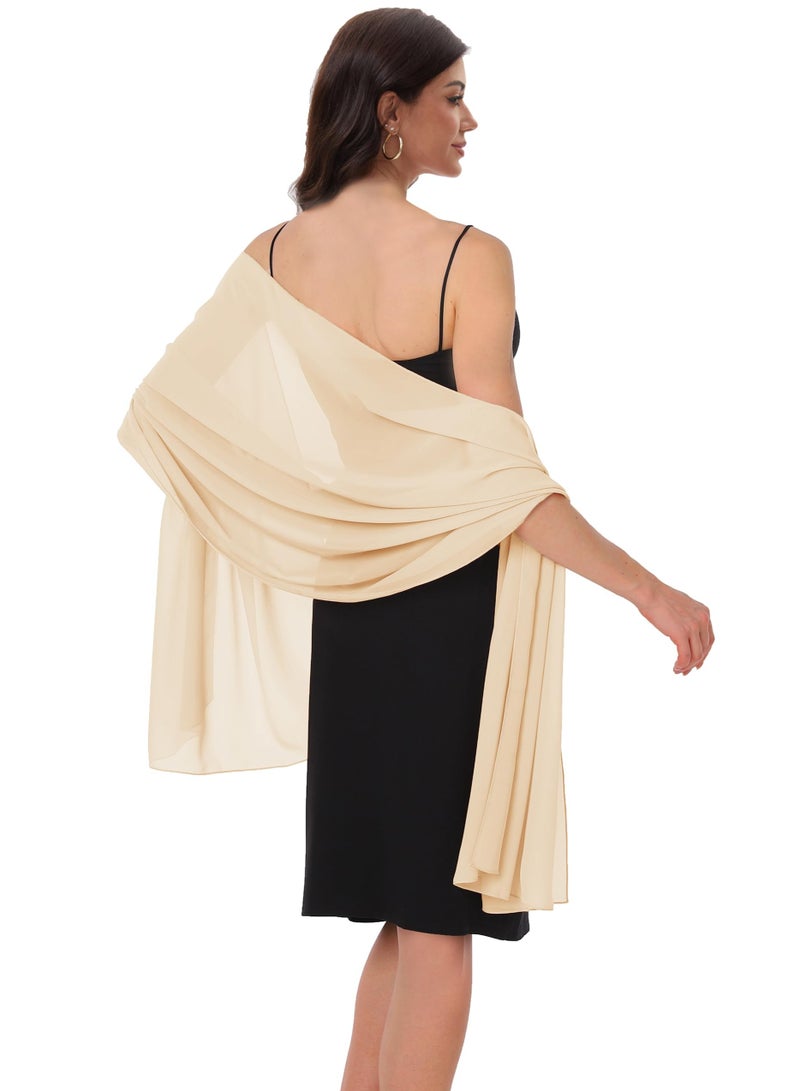 SUNSAR Women's chiffon bandana shawl and evening dress scarf wrap summer lightweight sun protection scarf shawl soft and elegant silk cashmere wedding bridal scarf - Image 4