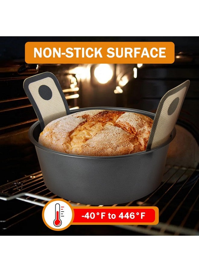 Ponpon 2Pcs Silicone Bread Sling for Dutch Oven, Reusable Bread Mat for Bread Oven, Non-Stick Bread Sling with Long Handle Sourdough Accessories - Image 4