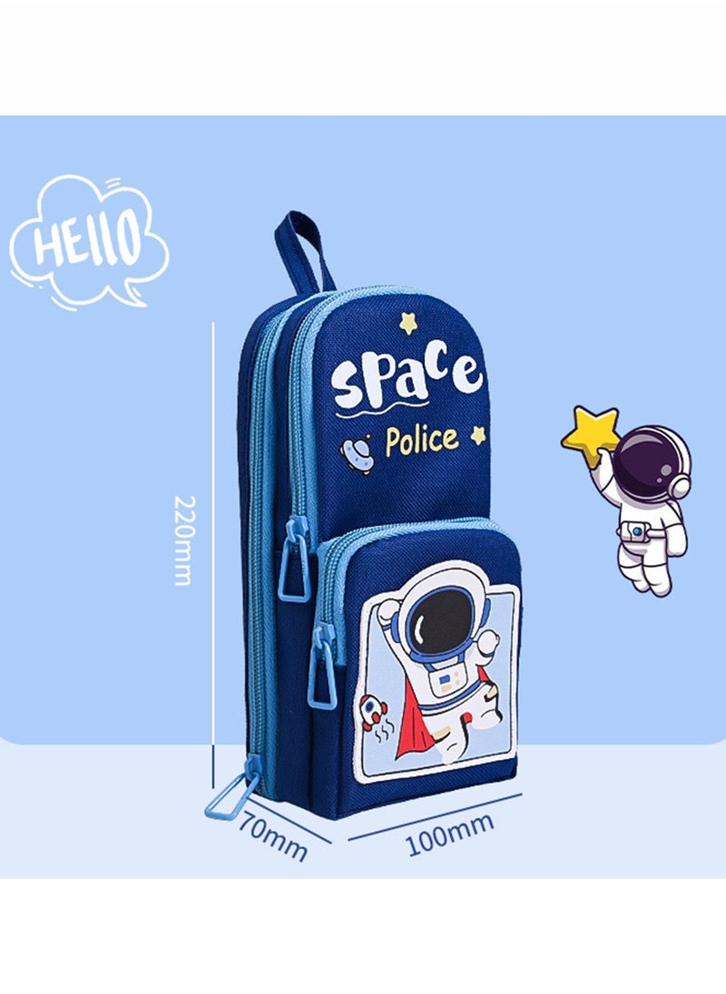 Generic Big Capacity Pencil Pen Case,Cartoon Pencil Case for Boys , Astronaut Simple Stationery Bag,Kids Pencil Box with Compartments Cute Portable Pencil Pouch  - Image 2