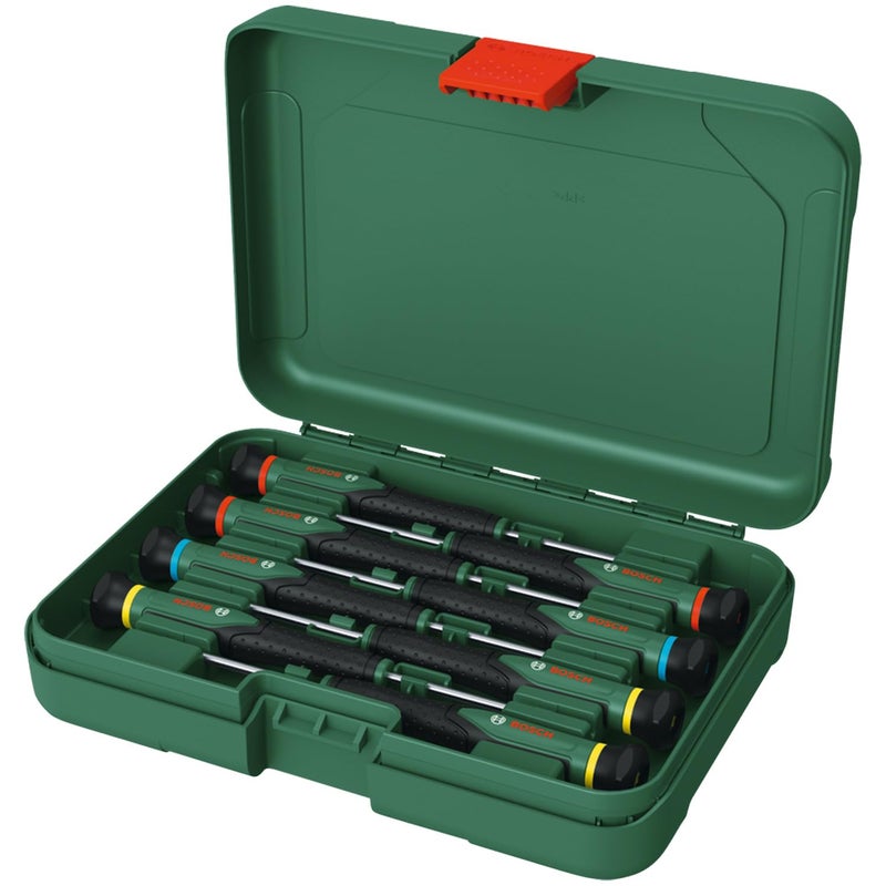 BOSCH Precision Screwdriver Set, 8-Piece with Storage Box - Magnetic Tips, Non-Slip Handle, Chrome Vanadium Steel Blades, Ideal for Electronics, Watches, Glasses & Small Repairs & DYF - Image 2