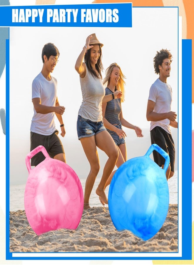 Poen 2 Pcs 29 Inch Hopper Bouncing Ball with Handle Jumping Bouncy Space Hopping Ball with Air Pump for Exercise(Pink, Blue) - Image 5