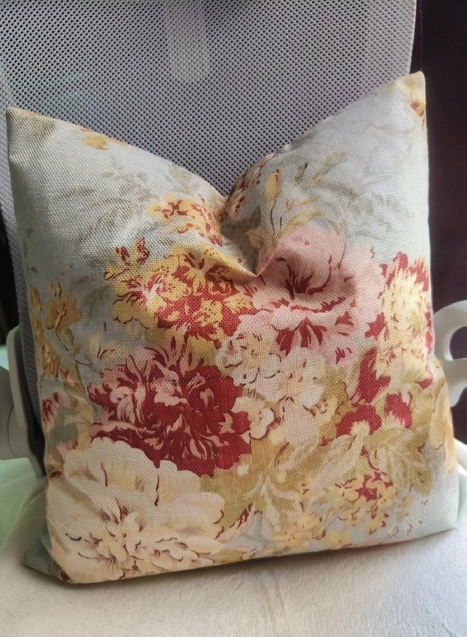 JACKGOLD Decorative Pillow Cover French Country Cottage Blue Decor Floral Farmhouse Linen Throw Pillow Cushion 18x18inch Lumbar Pillowcase - Image 1