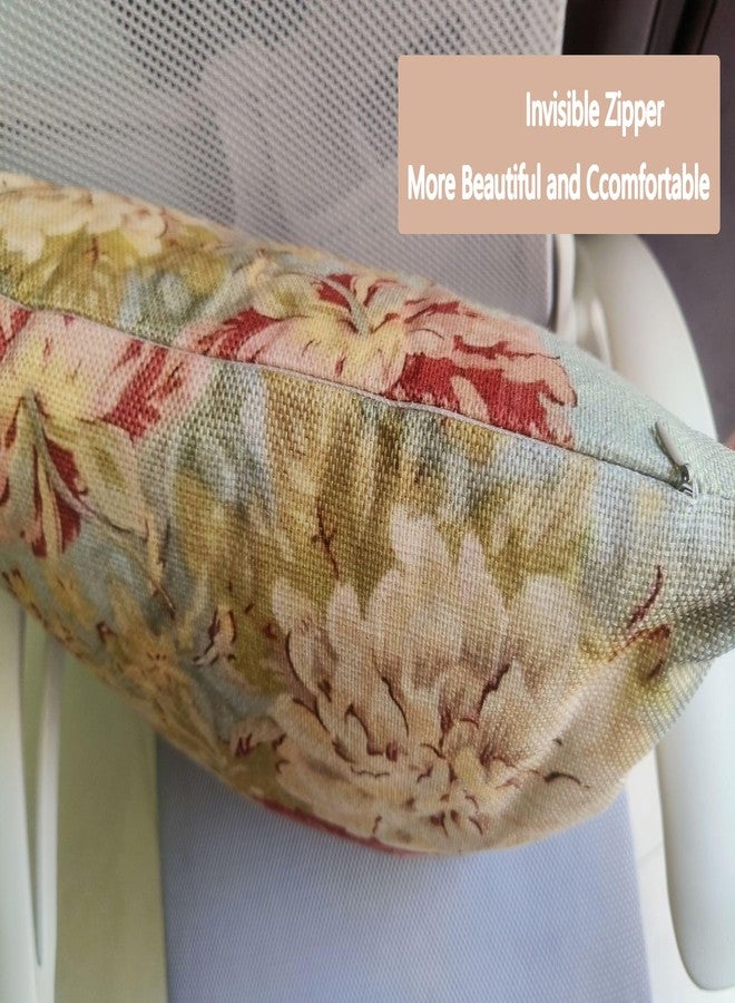 JACKGOLD Decorative Pillow Cover French Country Cottage Blue Decor Floral Farmhouse Linen Throw Pillow Cushion 18x18inch Lumbar Pillowcase - Image 4