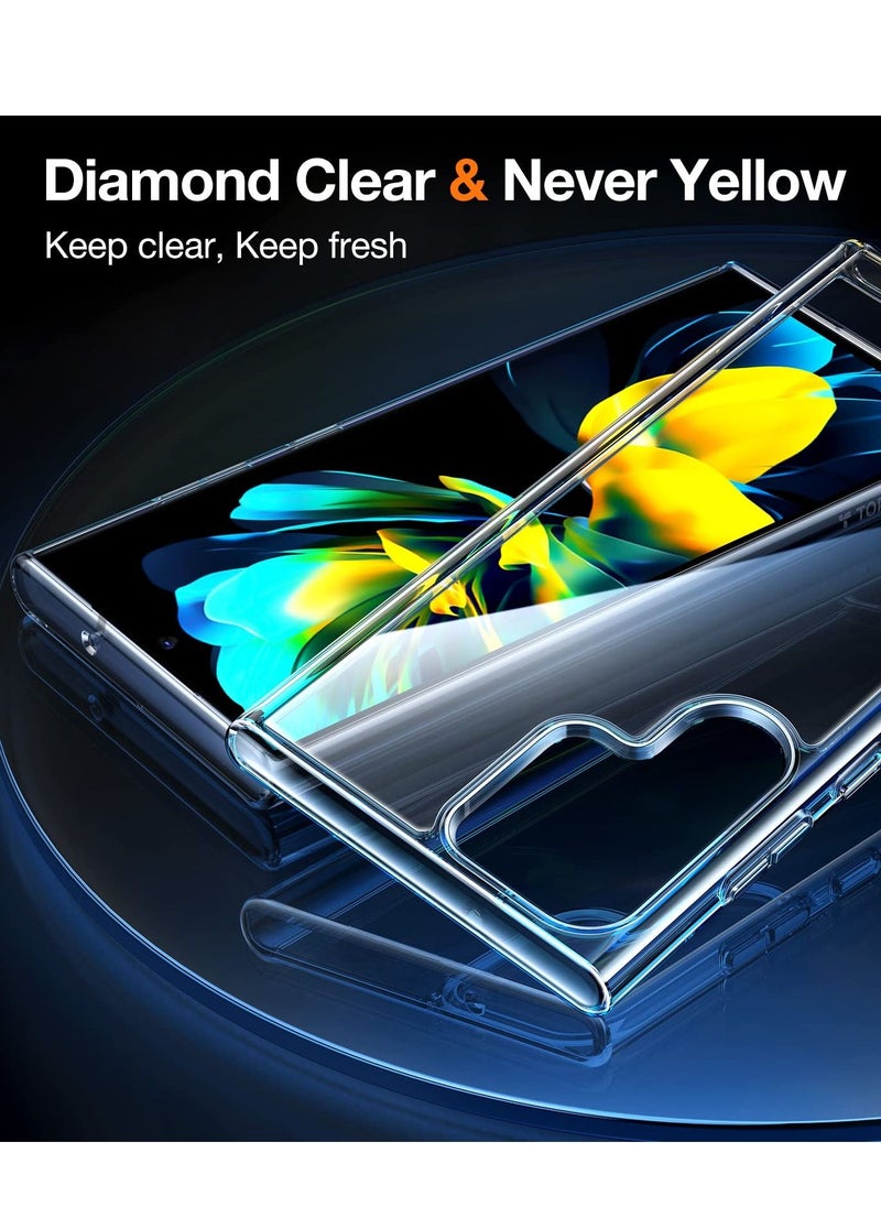 Houmt - Samsung Galaxy S23 Ultra Case Clear Never Yellowing Anti-Drop  Hard Back Shockproof Slim for Galaxy S23 Ultra Case 6.8" Crystal Clear - Image 1