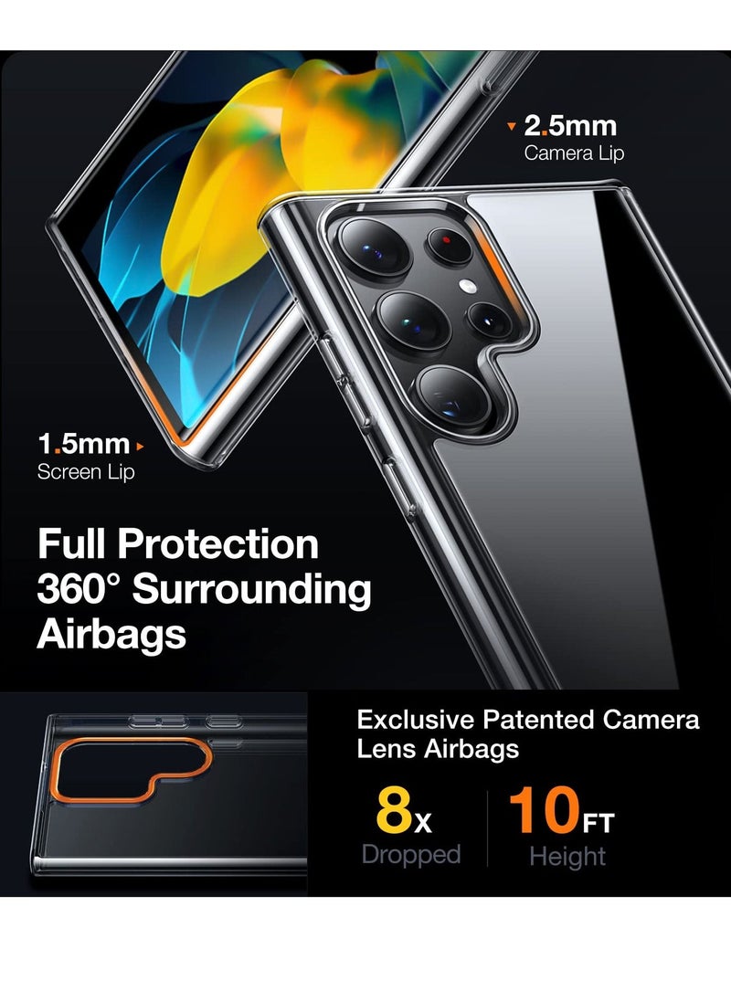 Houmt - Samsung Galaxy S23 Ultra Case Clear Never Yellowing Anti-Drop  Hard Back Shockproof Slim for Galaxy S23 Ultra Case 6.8" Crystal Clear - Image 1