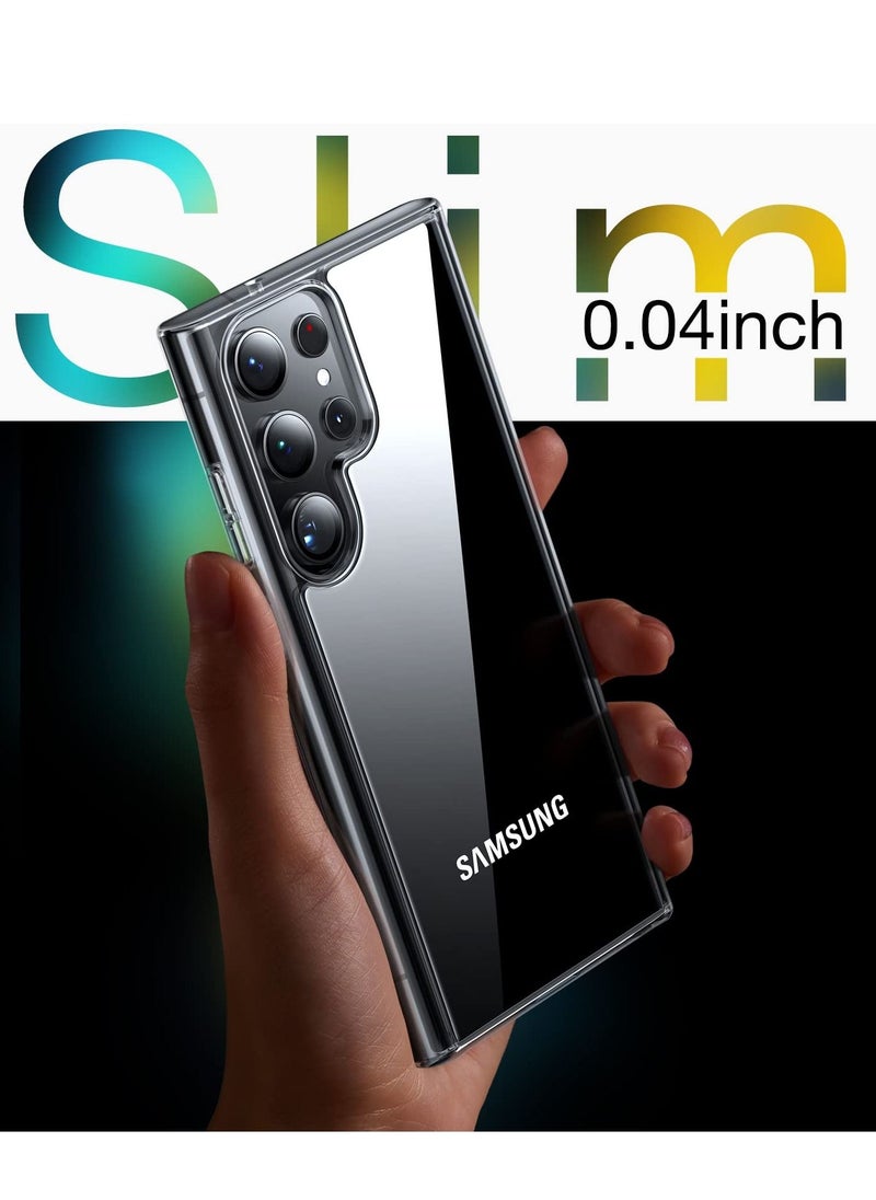 Houmt - Samsung Galaxy S23 Ultra Case Clear Never Yellowing Anti-Drop  Hard Back Shockproof Slim for Galaxy S23 Ultra Case 6.8" Crystal Clear - Image 1