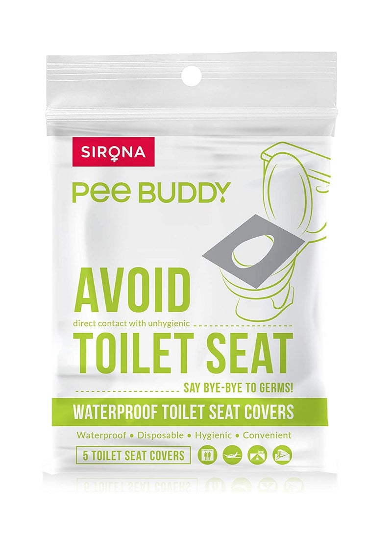 Peebuddy - PeeBuddy Disposable Paper Toilet Seat Covers | No Direct Contact with Unhygienic Seats| Easy To Dispose| Nature Friendly| Must Have For Women (5 Pcs (Pack of 1)) - Image 1