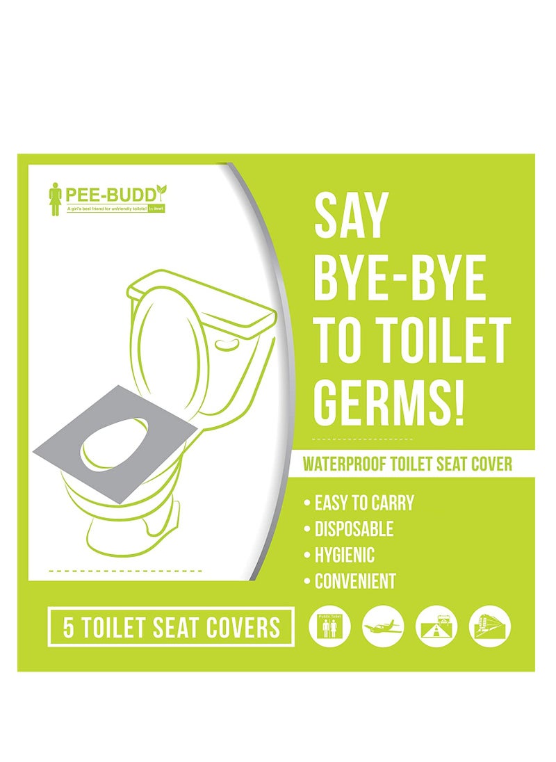 Peebuddy - PeeBuddy Disposable Paper Toilet Seat Covers | No Direct Contact with Unhygienic Seats| Easy To Dispose| Nature Friendly| Must Have For Women (5 Pcs (Pack of 1)) - Image 1