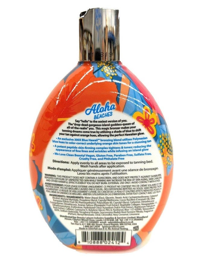 تان أسز يو لوشن تسمير البشرة Aloha Beaches 300X Blue Hawaii Bronzer 13.5 أونصة - Image 2
