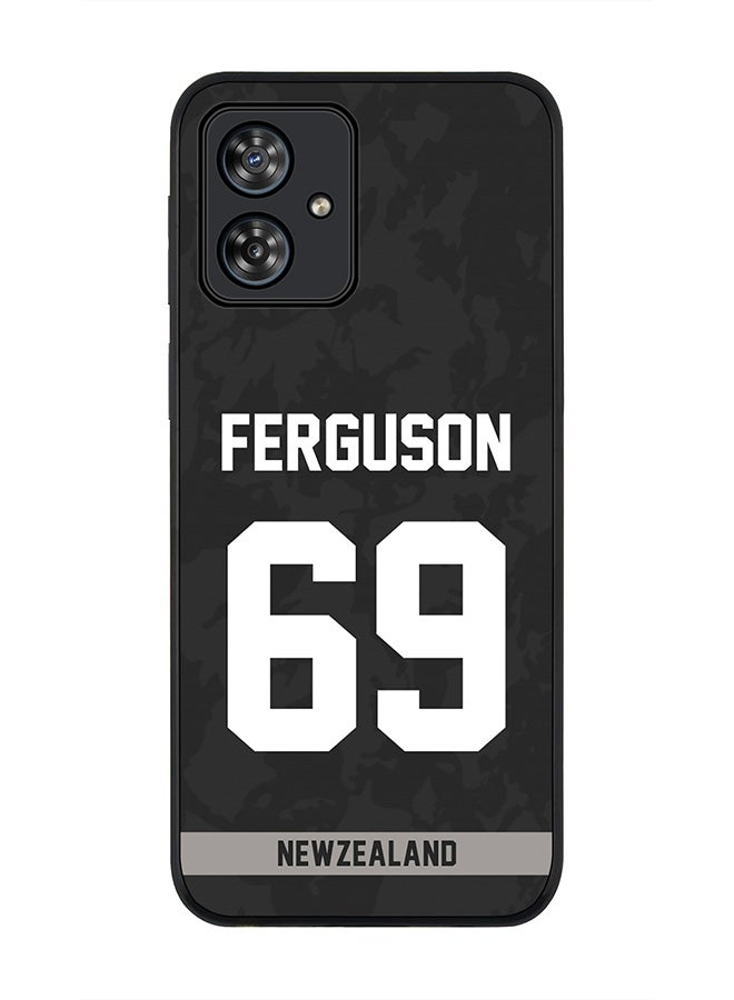 Stylizedd حافظة حواف سوداء متينة لهواتف موتورولا موتو G54 / موتورولا موتو G54 باور / موتورولا موتو G64 5G، فريق نيوزيلندا لوكي فيرغسون، رقم القميص 69 - Image 1