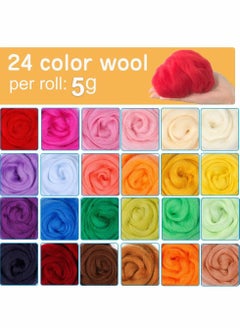 Excefore Needle Felting Kit, Wool Roving, Complete Needle Felting Starter Kit with Basic Felt Tools and Supplies Wool Fibre Spinning Craft Wet Felting Material for Beginners  - Image 4