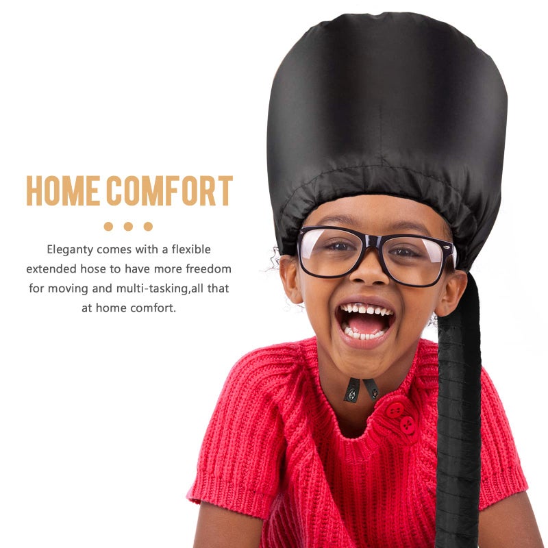 WOBEVB Bonnet Hood Hair Dryer Attachment - Hair Dryer Bonnet with Elastic Strap, Used for Hair Styling, Deep Conditioning and Hair Drying (Black) - Image 4