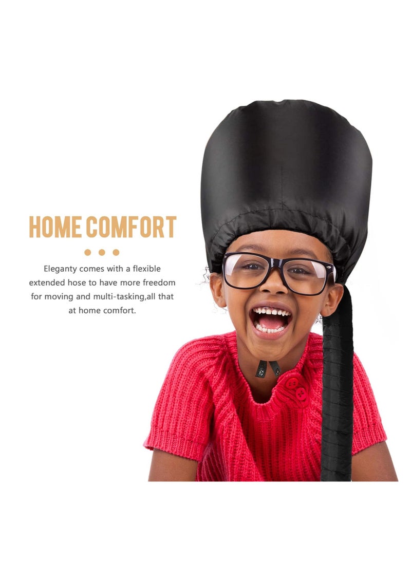WOBEVB - Bonnet Hood Hair Dryer Attachment - Hair Dryer Bonnet with Elastic Strap, Used for Hair Styling, Deep Conditioning and Hair Drying (Black) - Image 1