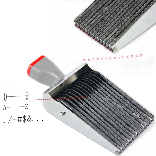 ZENG 14 Digits Changeable 0-9 Numbers & 26 Alphabet Rolling Rubber Stamp - Fit for Date,Business Office & School Supplies, Imprint Size 62 x 3.5 mm, Multicolor - Image 5