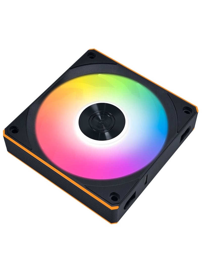 LIAN LI UNI FAN CL Wireless 120mm ARGB Case Fan, 250–2150 RPM, 77.34 CFM, 2.52 mmH₂O, FDB Bearing, 28mm Thick, Dual-Zone ARGB Lighting, PWM Control, Interlocking Design, Single Pack (No Controller), Black |12CL1W1B - Image 1