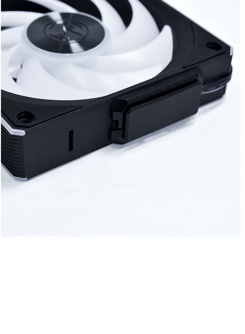 LIAN LI UNI FAN CL Wireless 120mm ARGB Case Fan, 250–2150 RPM, 77.34 CFM, 2.52 mmH₂O, FDB Bearing, 28mm Thick, Dual-Zone ARGB Lighting, PWM Control, Interlocking Design, Single Pack (No Controller), Black |12CL1W1B - Image 5