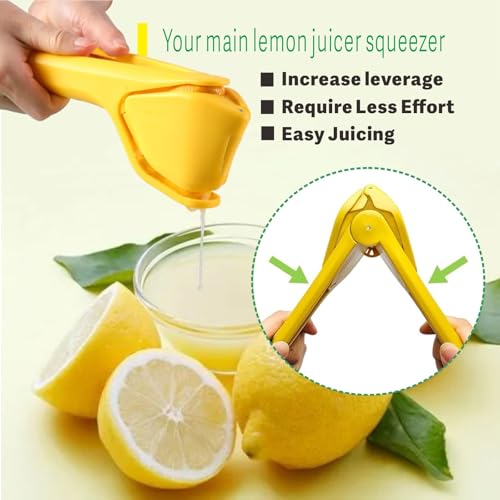 iStarcas Lemon Squeezer, Effective at Squeezing Out Juice, Easy-to-Use, Very Sturdy, Lemon Juicer, Lime Squeezer, Citrus Juicers, Lemon Juicer Squeezer to Squeeze Lemons, Lime, Citrus, Orange(Yellow) - Image 5