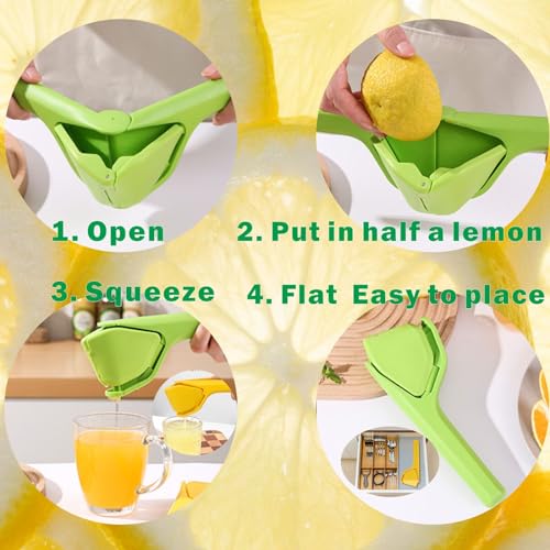 iStarcas Lemon Squeezer, Effective at Squeezing Out Juice, Easy-to-Use, Very Sturdy, Lemon Juicer, Lime Squeezer, Citrus Juicers, Lemon Juicer Squeezer to Squeeze Lemons, Lime, Citrus, Orange(Yellow) - Image 2