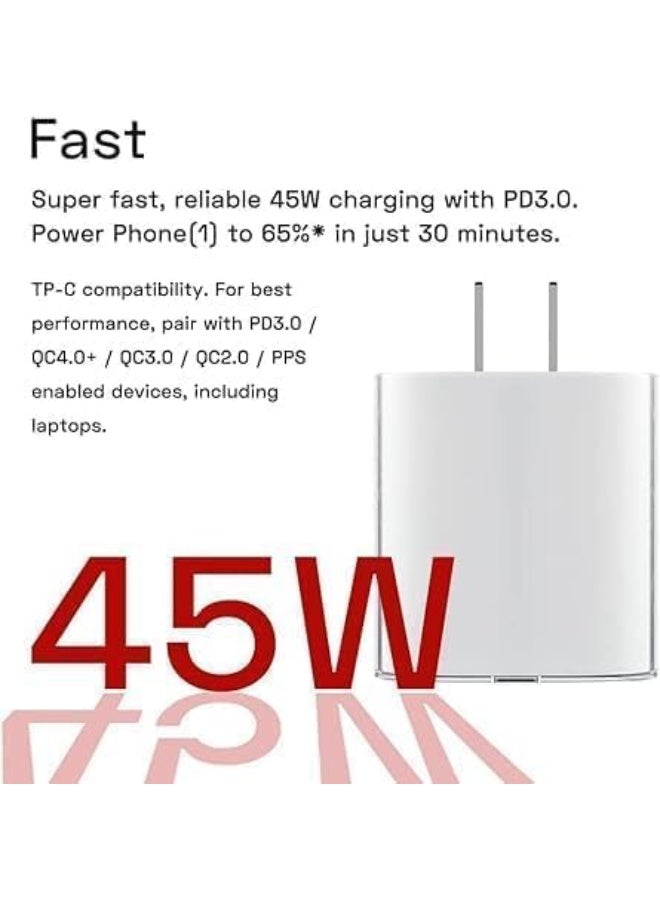 منتقي 45W Fast Type-C Charger Adapter – USB-C Power Delivery Wall Charger Compatible with Samsung, iPhone, MacBook, iPad, Huawei, Xiaomi & More – Compact & Lightweight PD Charging Block - Image 5