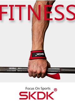 SKDK Cotton Hard Pull Wrist Lifting Straps Grips Band-Deadlift Straps with Neoprene Cushioned Wrist Padded and Anti-Skid Silicone - for Weightlifting, Bodybuilding, Xfit, Strength Training  - Image 3